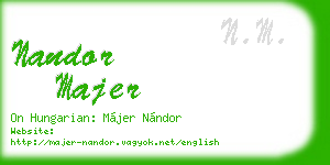 nandor majer business card